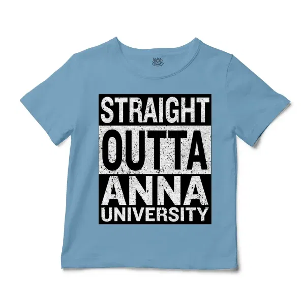 Straight Outta Anna University Unisex Toddler T-Shirt in Light Blue Color