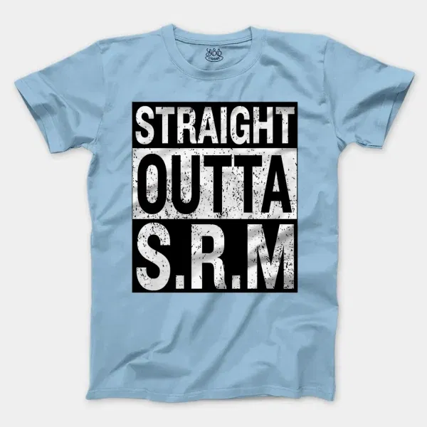 Straight Outta Srm University Men/Unisex T-Shirt in Light Blue Color