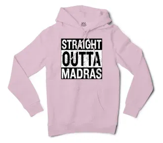 Straight Outta Madras Men/Unisex Hoodie in Light Pink Color