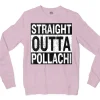 Straight Outta Pollachi Men/Unisex Long Sleeve T-Shirt in Light Pink Color