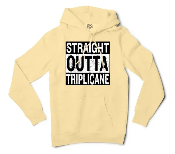 Straight Outta Triplicane Men/Unisex Hoodie in Light Yellow Color