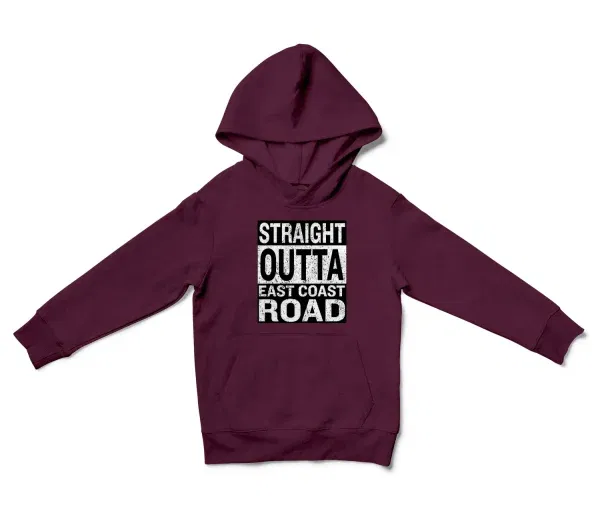 Straight Outta Ecr Unisex Youth Hoodie in Maroon Color