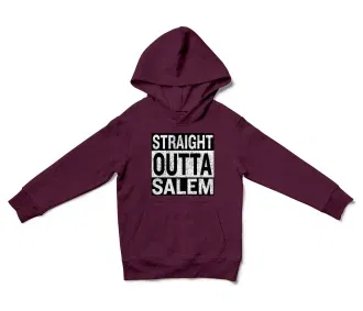 Straight Outta Salem Unisex Youth Hoodie in Maroon Color