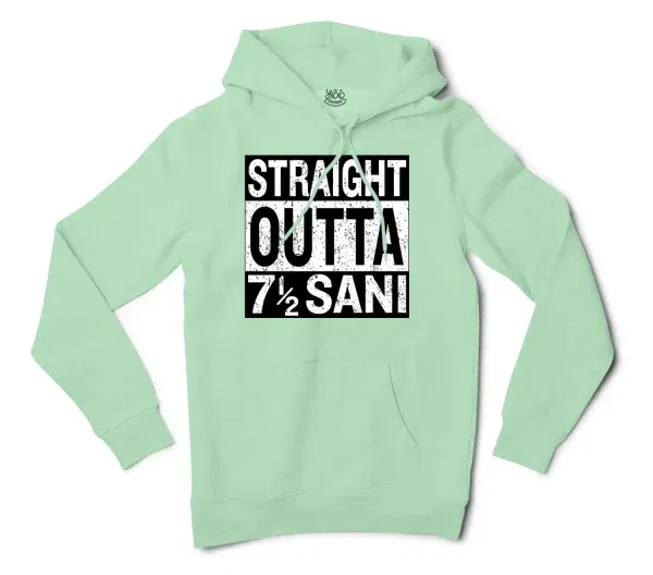 Straight Outta Sani - English Men/Unisex Hoodie in Mint Color