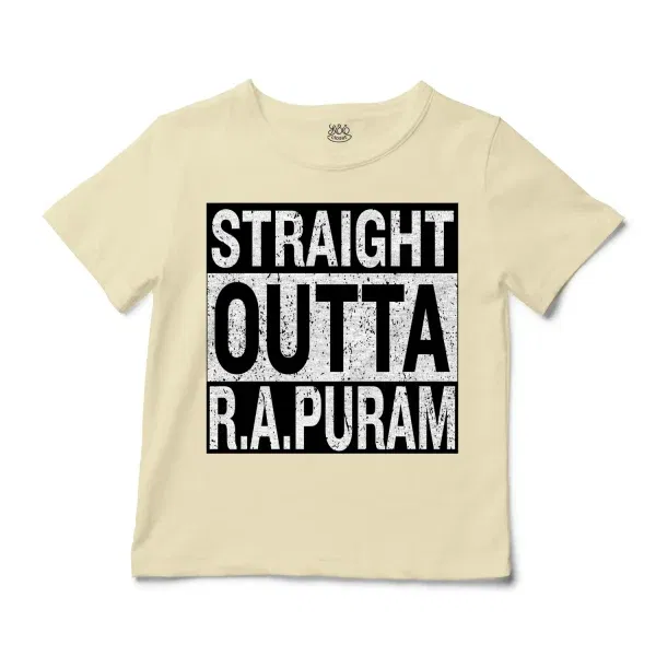 Straight Outta R.a Puram Unisex Toddler T-Shirt in Natural Color