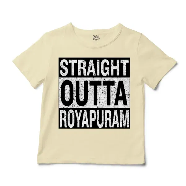 Straight Outta Royapuram Unisex Toddler T-Shirt in Natural Color