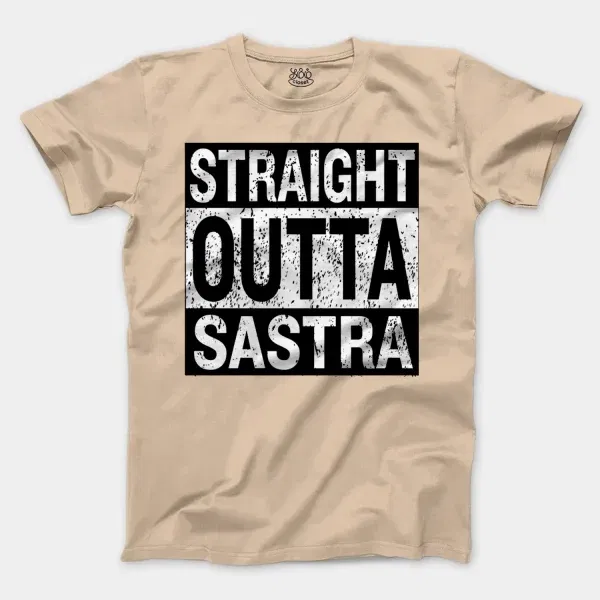 Straight Outta Sastra Men/Unisex T-Shirt in Natural Color