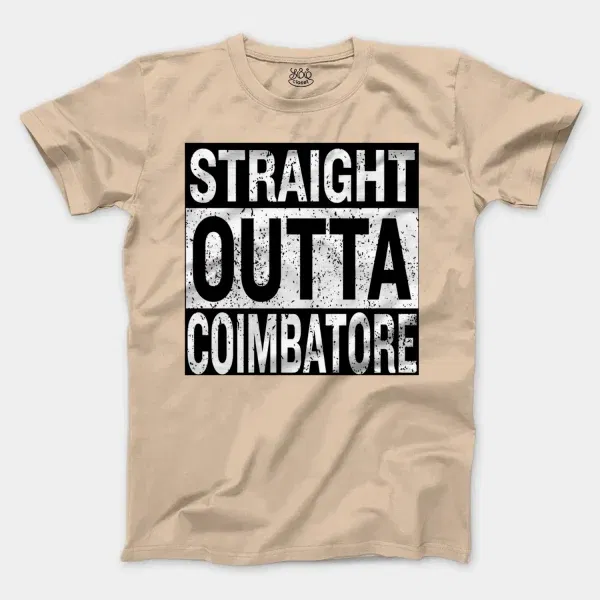 Straight Outta Coimbatore Men/Unisex T-Shirt in Natural Color