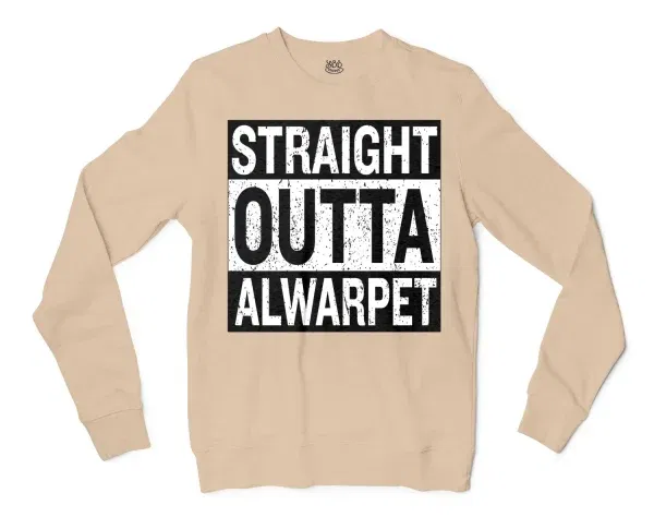 Straight Outta Alwarpet Men/Unisex Long Sleeve T-Shirt in Natural Color