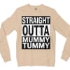 Straight Outta Mummy Tummy Men/Unisex Long Sleeve T-Shirt in Natural Color