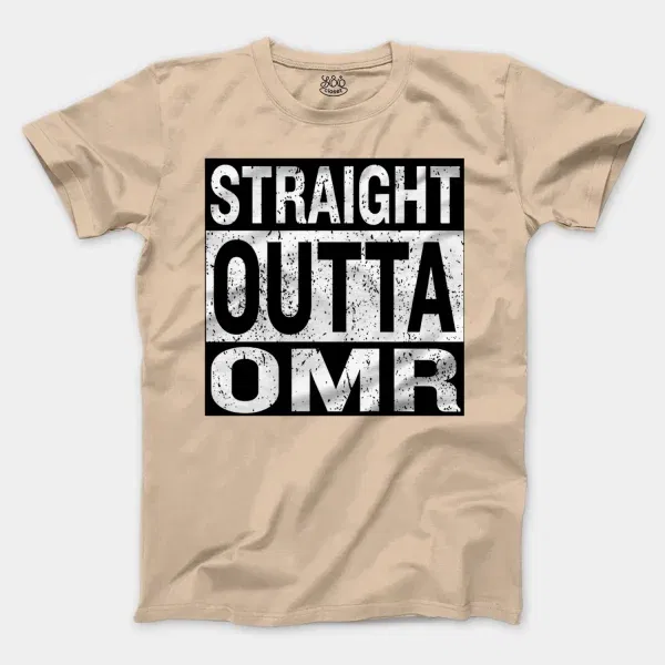 Straight Outta Omr Men/Unisex T-Shirt in Natural Color