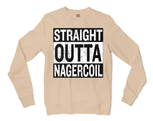 Straight Outta Nagercoil Men/Unisex Long Sleeve T-Shirt in Natural Color