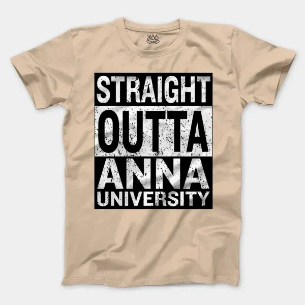 Straight Outta Anna University Men/Unisex T-Shirt in Natural Color