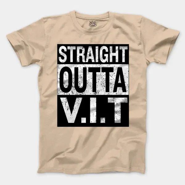 Straight Outta Vit Men/Unisex T-Shirt in Natural Color