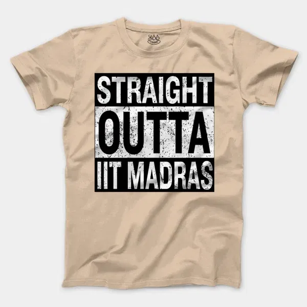 Straight Outta Iit Madras Men/Unisex T-Shirt in Natural Color