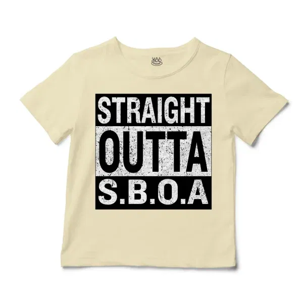 Straight Outta Sboa Unisex Toddler T-Shirt in Natural Color