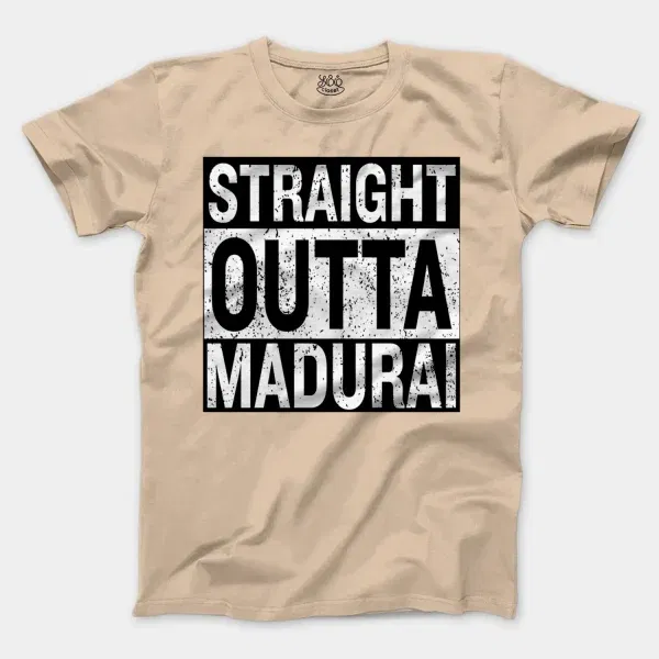 Straight Outta Madurai Men/Unisex T-Shirt in Natural Color