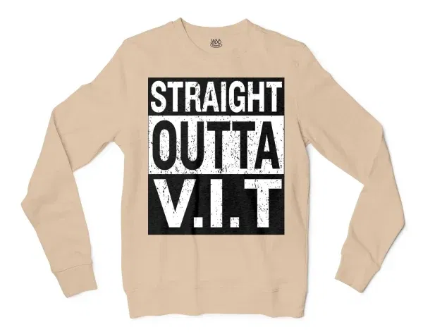 Straight Outta Vit Men/Unisex Long Sleeve T-Shirt in Natural Color