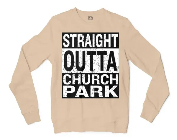 Straight Outta Church Park Men/Unisex Long Sleeve T-Shirt in Natural Color