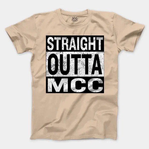 Straight Outta Mcc Men/Unisex T-Shirt in Natural Color