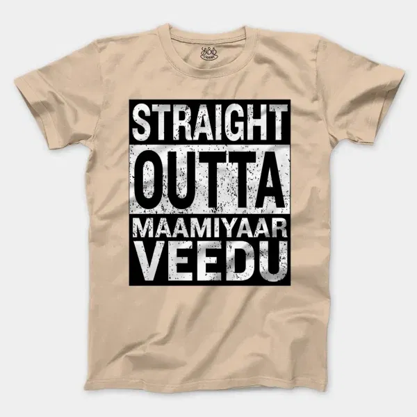 Straight Outta Maamiyaar Veedu Men/Unisex T-Shirt in Natural Color