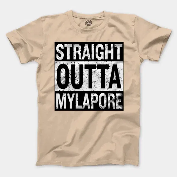 Straight Outta Mylapore Men/Unisex T-Shirt in Natural Color