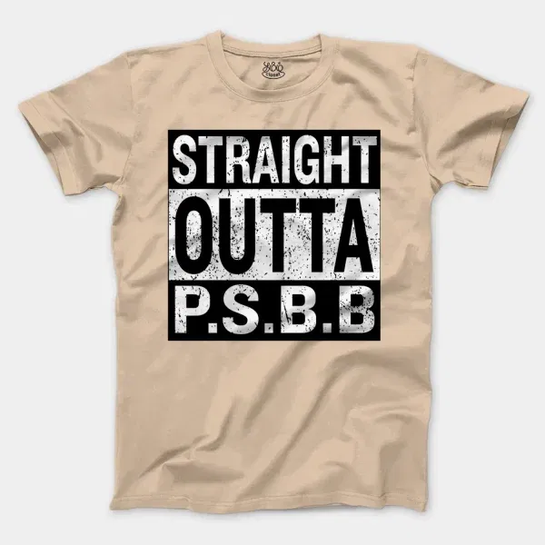 Straight Outta Psbb Men/Unisex T-Shirt in Natural Color