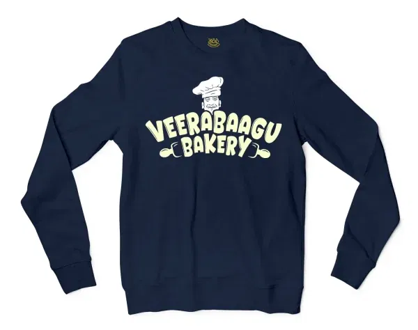 Veerabaagu Bakery Men/Unisex Long Sleeve Sweatshirt in Navy Color