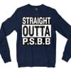 Straight Outta Psbb Men/Unisex Long Sleeve T-Shirt in Navy Color