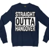 Straight Outta Hangover Men/Unisex Long Sleeve T-Shirt in Navy Color