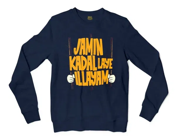 Jamin, Kadal Laye Illayam Men/Unisex Long Sleeve T-Shirt in Navy Color