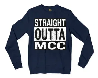 Straight Outta Mcc Men/Unisex Long Sleeve T-Shirt in Navy Color