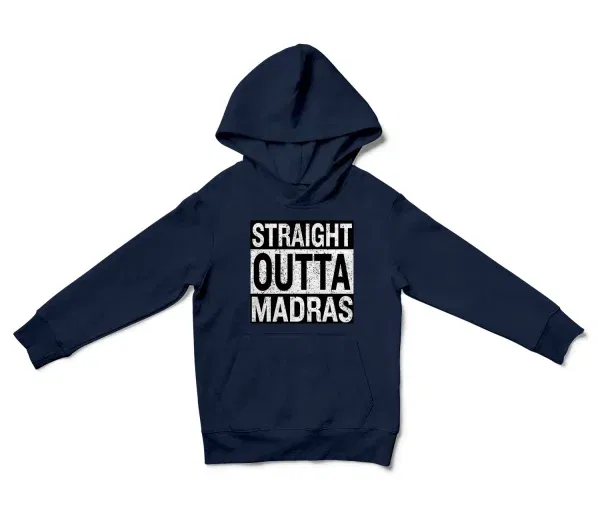 Straight Outta Madras Unisex Youth Hoodie in Navy Color