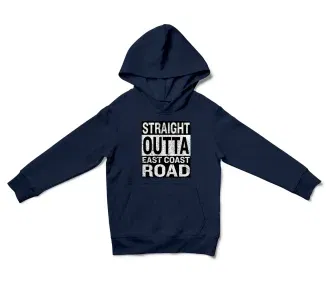 Straight Outta Ecr Unisex Youth Hoodie in Navy Color