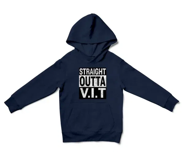 Straight Outta Vit Unisex Youth Hoodie in Navy Color