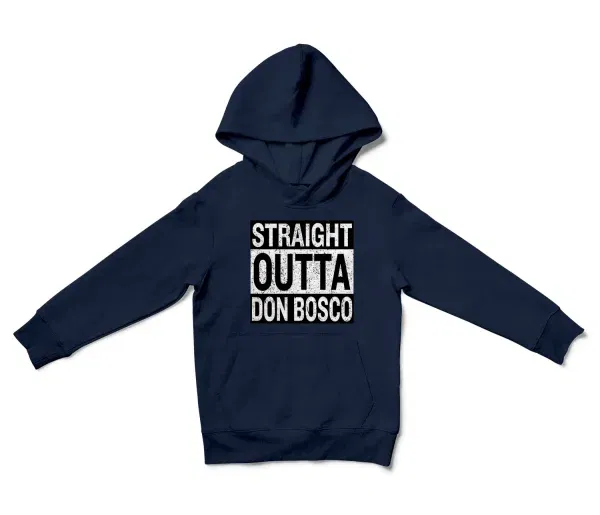 Straight Outta Don Bosco Unisex Youth Hoodie in Navy Color