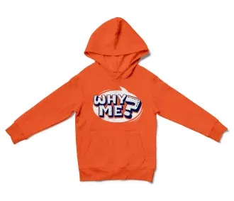 Why Me? Unisex Youth Hoodie in Orange Color