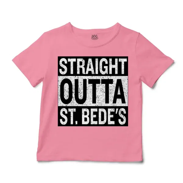 Straight Outta St. Bedes Unisex Toddler T-Shirt in Pink Color