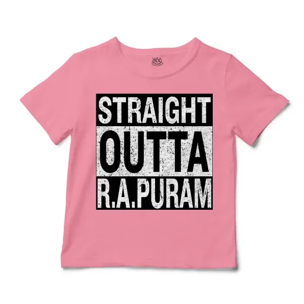 Straight Outta R.a Puram Unisex Toddler T-Shirt in Pink Color