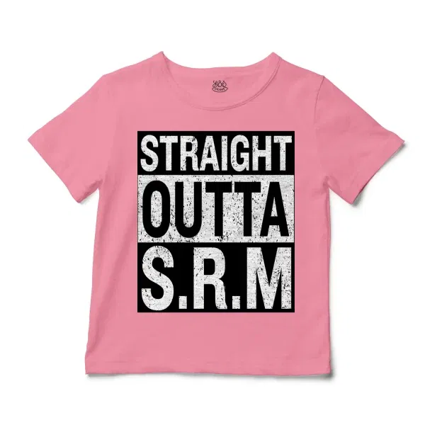 Straight Outta Srm University Unisex Toddler T-Shirt in Pink Color