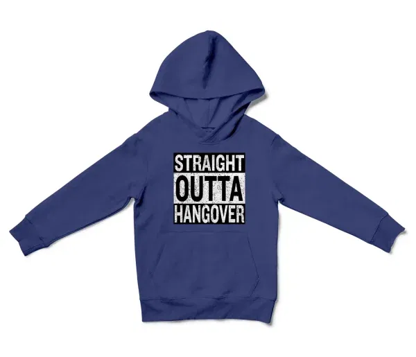 Straight Outta Hangover Unisex Youth Hoodie in Purple Color