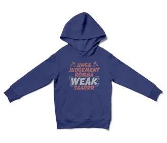 Unga Judgement Romba Weak Saarrr Unisex Youth Hoodie in Purple Color