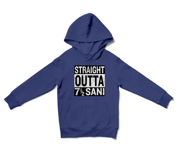 Straight Outta Sani - English Unisex Youth Hoodie in Purple Color