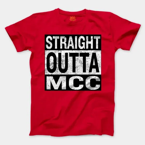 Straight Outta Mcc Men/Unisex T-Shirt in Red Color