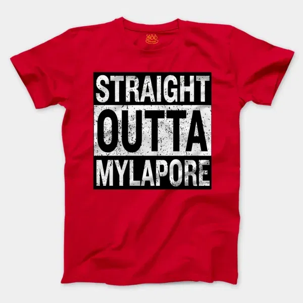 Straight Outta Mylapore Men/Unisex T-Shirt in Red Color