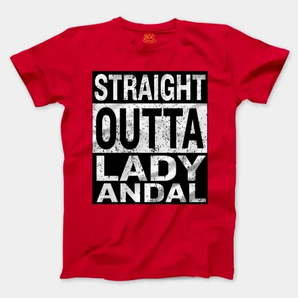 Straight Outta Lady Andal Men/Unisex T-Shirt in Red Color