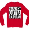 Straight Outta R.a Puram Men/Unisex Long Sleeve T-Shirt in Red Color