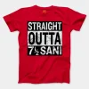 Straight Outta Sani - English Men/Unisex T-Shirt in Red Color
