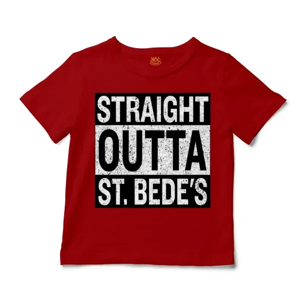 Straight Outta St. Bedes Unisex Toddler T-Shirt in Red Color