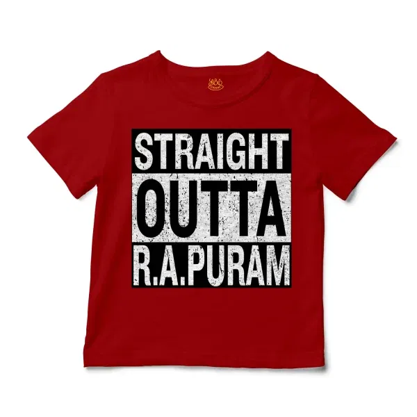 Straight Outta R.a Puram Unisex Toddler T-Shirt in Red Color